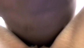 BBC banging young chick while amateur guy jerks off his cock