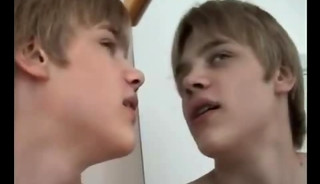 Beautiful 18yo blond twink body perfect handjob and licks cumshot