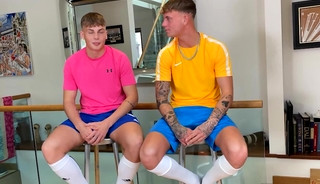 Straight Best Mates Wank their Hard Uncut Cocks Together and Shoot Cum Everywhere!