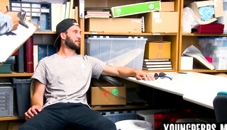 A teen caucasian male was escorted to the backroom