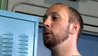 Ass fucking dude jerks cock for cumshot