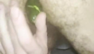 Double Anal COURGETTE DP!! + Big Bottle Fuck