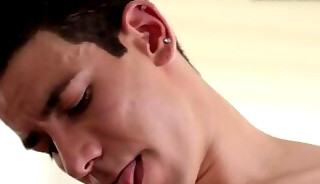 Athletic newbie sucked and buttfucked until shooting jizz