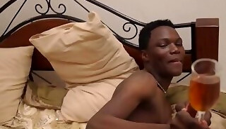 Skinny Ebony fingers butthole and masturbates for cash