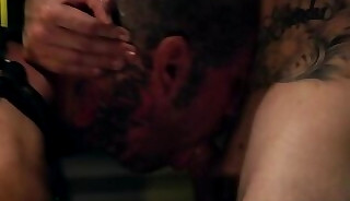 Kinky gay Ryan Sebastian blow fuck tattoed Andrew Delta