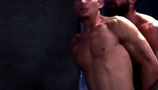 Jim Fit give Alpha Wolfe a good blowjob down to his throat