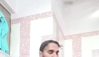 Indian Desi Man Rajasthani Hairy boy enjoy shawer with live friends