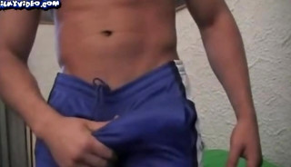 Muscle Straight Boy whit XXL Cock Jerks and Cumshot  from Brazil