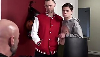 Highschool male cheerleader twink fucked by his older coach!