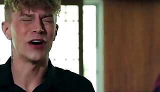 Young blonde gay anal fucked by old man