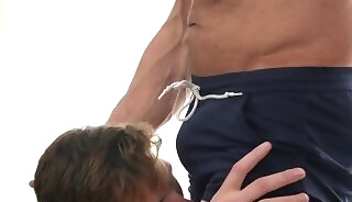 Petite gay filled in anal hole by hunk in doggystyle