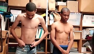 Young ebony thief gets barebacked while sucking dick