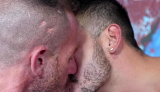 Intense Kissing Session with Hot Daddy and his Young Pup
