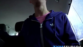 Skinny young twinks cum on each other after anal threesome