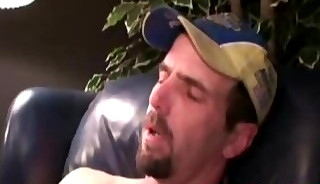 Nasty looking old guy takes his big dick and jerks off