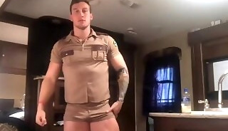 Arrogant cop naked on cam