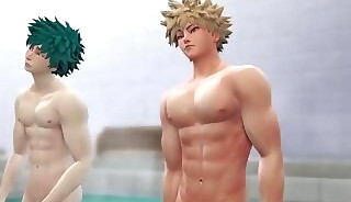 Heros Bath Time - Midoriya X Bakugo - My Hero Academia - 3d Animation the Sims 4