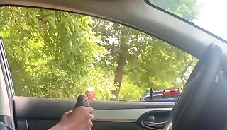 I got caught stroking in my car by a park stranger!