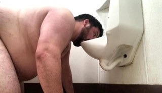 RYAN LICKS TOILET AND URINAL INCLUDING THE FLOOR UNDER THEM