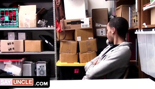 Male Thief Has To Satisfy The Security Officer To Get Away Of Fine