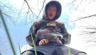 Sweet Boy Jerking his Big Dick (23cm) Outdoor / Huge Cumshot on Camera / College Boy