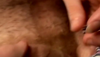 Straight jock amateur with a hairy cock solo masturbates