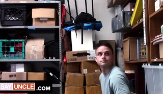 Jewelry thief caught and fucked by a gay security guard