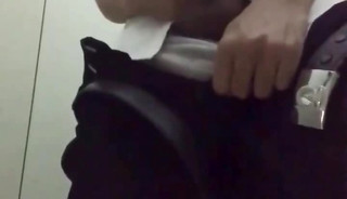 Jerk and Cum in college toilet