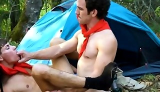 [BoyCamper] Man and Boy Bareback outdoors