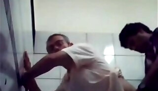 Man fucking married old man in the restroom