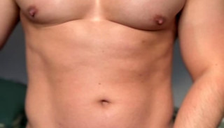 Hunk in peachy thong