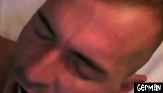 Euro cocksucker nailed by DILF in threeway after bj