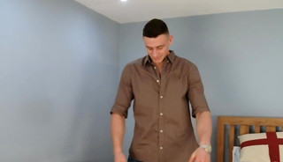 Young Muscular Stud Adrien Wanks his Huge Uncut Cock & Shoots a Massive Load of Cum!