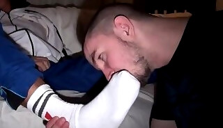 Sneakers fetish amateur bottom assfucked by top stud