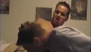 Blowing my dorm buddy and he cums down my throat