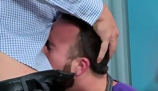 Hunky boss calls over doctor for a wild anal examination