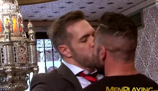 Hardcore anal drilling with two classy dudes in nice suits