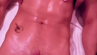 4 hand massage to a fit asian lean muscle guy