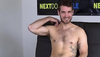 Casting tattoo otter sprays jizz after jerking off in solo