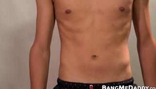 Anal slut twink barebacked by two daddies before cumming