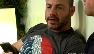 Masturbating stud fucked hard