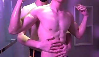 He can't resist to moan😼 so much as he gets nipple played!😋 Sexy new Fitness Model