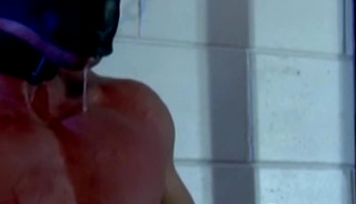 Rough BDSM session with whipping for incredibly buff hunk