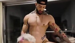 ViktorOnee - Sucks it under the blanket and  his friends come to join the party