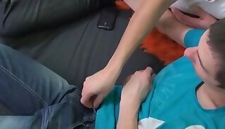 Hot blowjob and handjob with nasty twink dick lovers