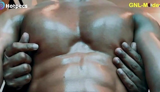 Sensual and sexy nipple and pec oil massage