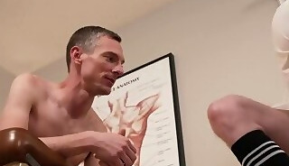 Tall handsome doctor fucks his patients tight asshole