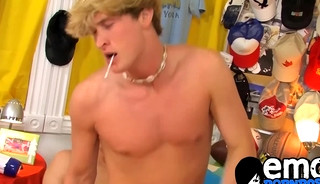 Handsome emo gays tease and blow each other before fucking