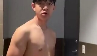 Cute Boy Jerking Off in The Bathroom