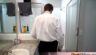 Two elegant guys decided that they need to celebrate of their interview successe